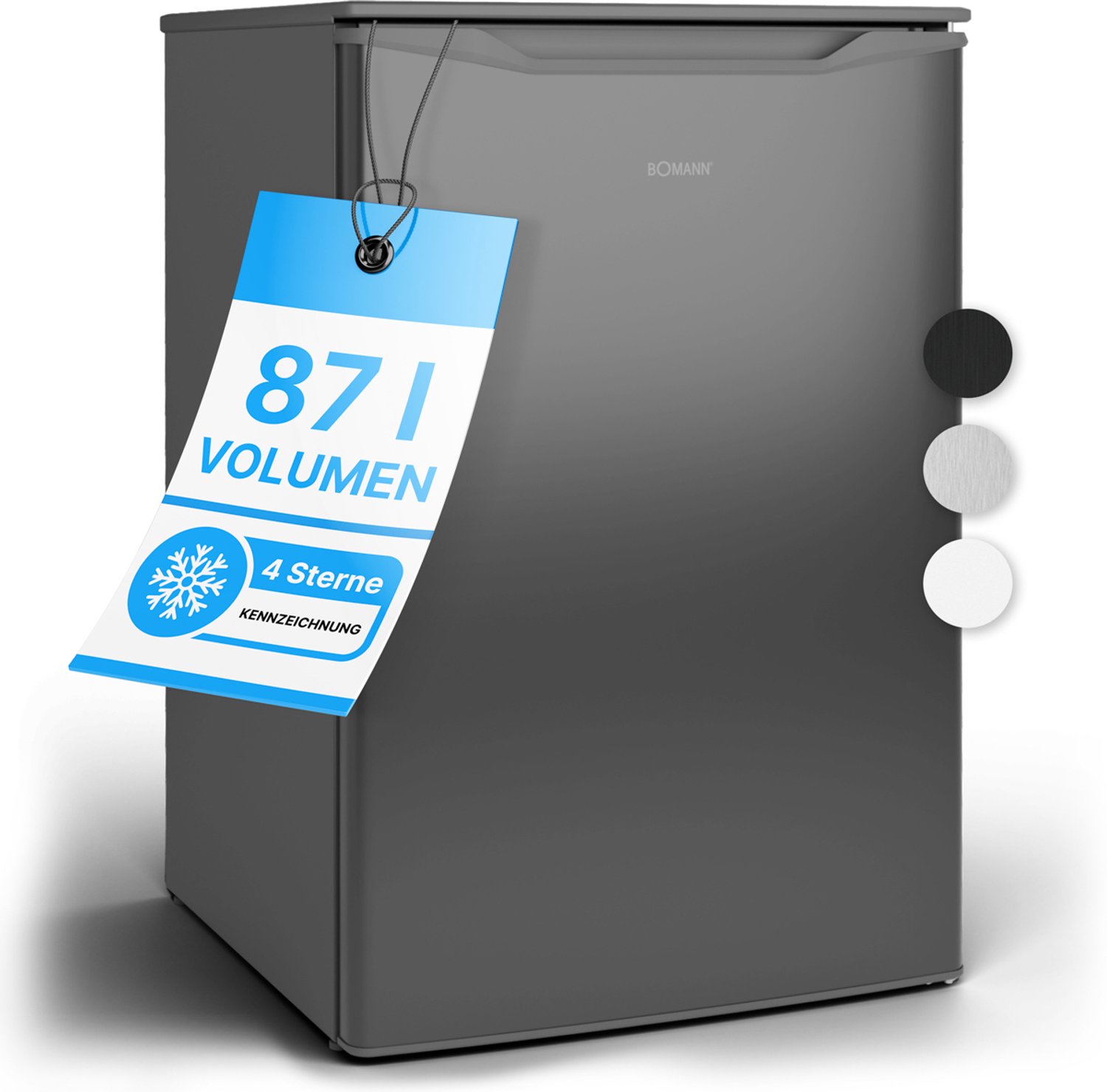 Bomann GS 7253 - Vrijstaande Vriezer - 87 Liter - Energieklasse C - Inox Look
