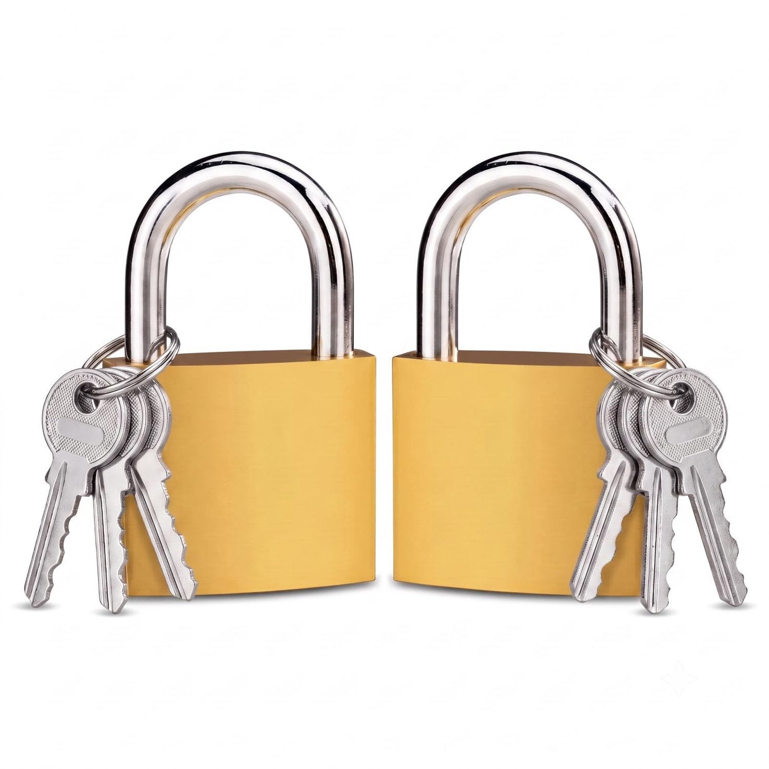 Hangslot Set van 2 - Ijzer 38 mm met Sleutel