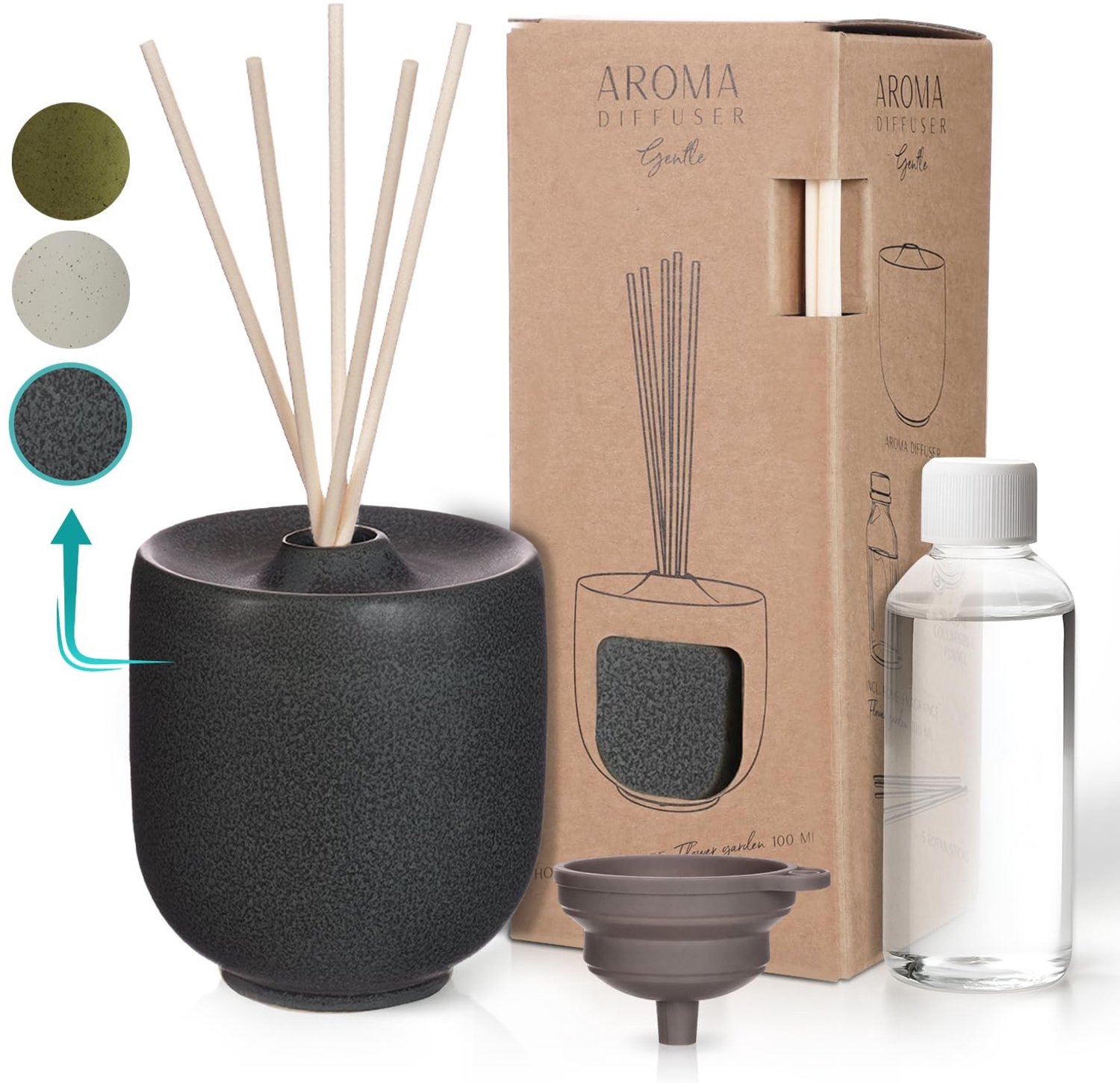 Premium Keramische Geurdiffuser 100ml met 5 Stokjes - Huisparfum