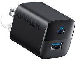 Anker 323 - USB-C Charger (33W) - 2-poorts compacte oplader - Kabel niet meegeleverd - Zwart