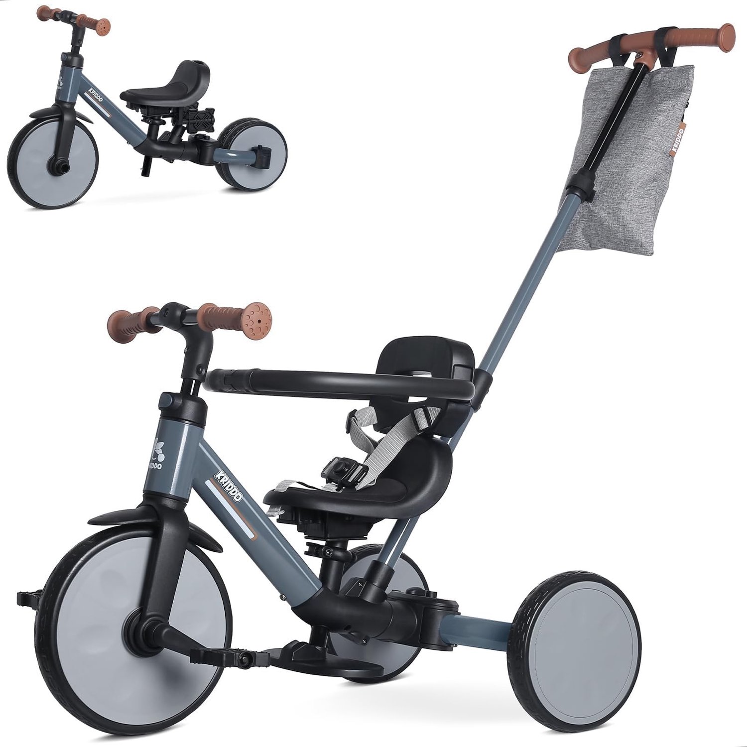 7-in-1 Fiets voor Peuters met Duwhandvat