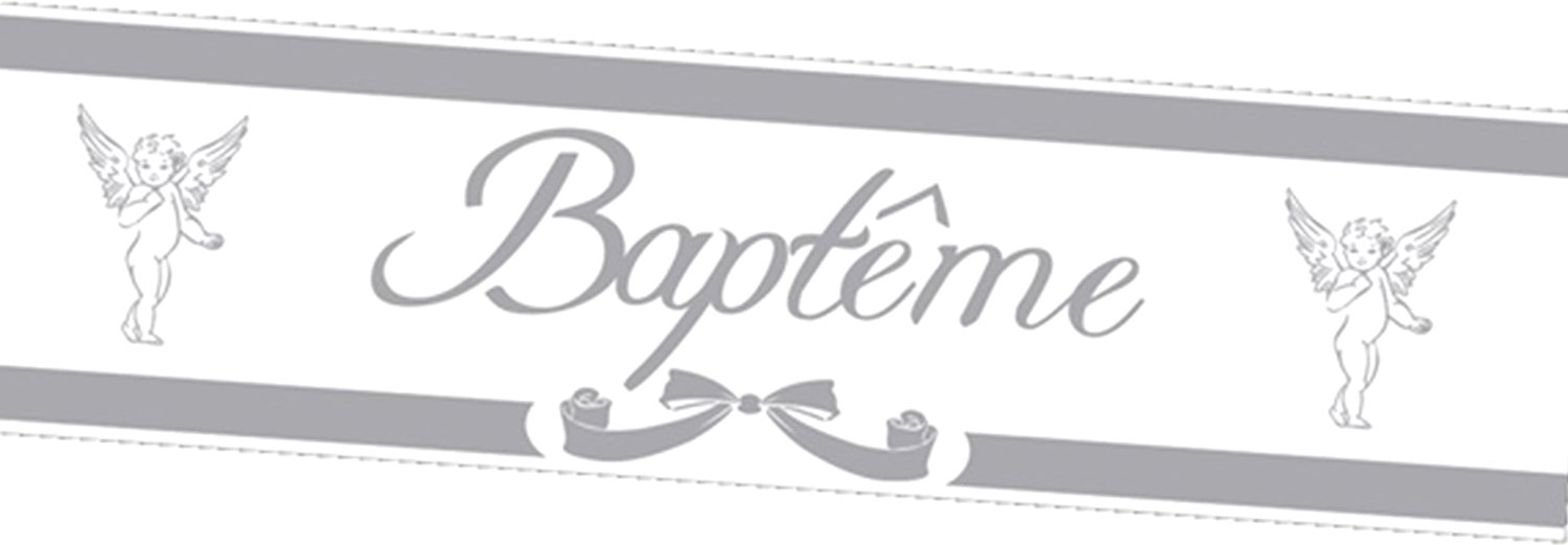 SURPRISEZ VOUS - Zilveren doopbanner met engelen 2.44m