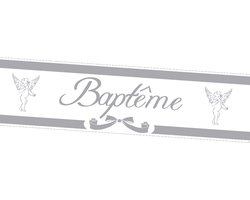 SURPRISEZ VOUS - Zilveren doopbanner met engelen 2.44m
