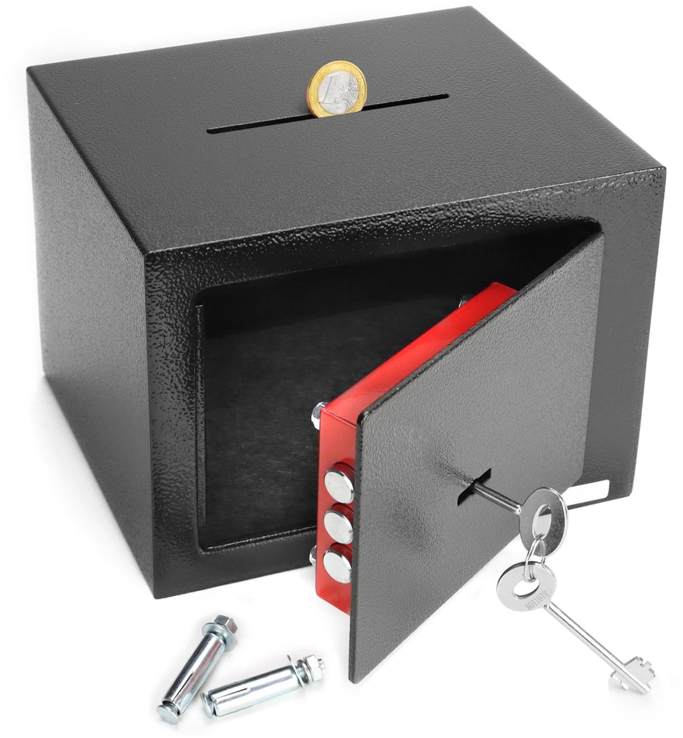 Safe kluis - 23 x 17 x 17 cm - 3-baardslot - Staal