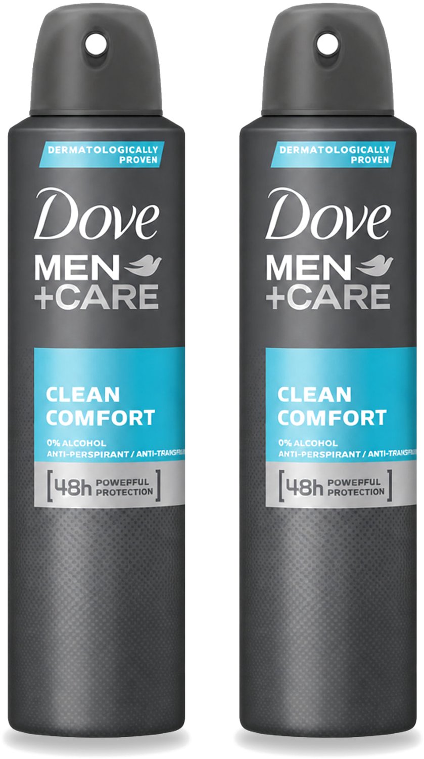 2 x Dove Men+Care – Deodorant Spray – Clean Comfort – 200 ml - Voordeelverpakking - 2 stuks
