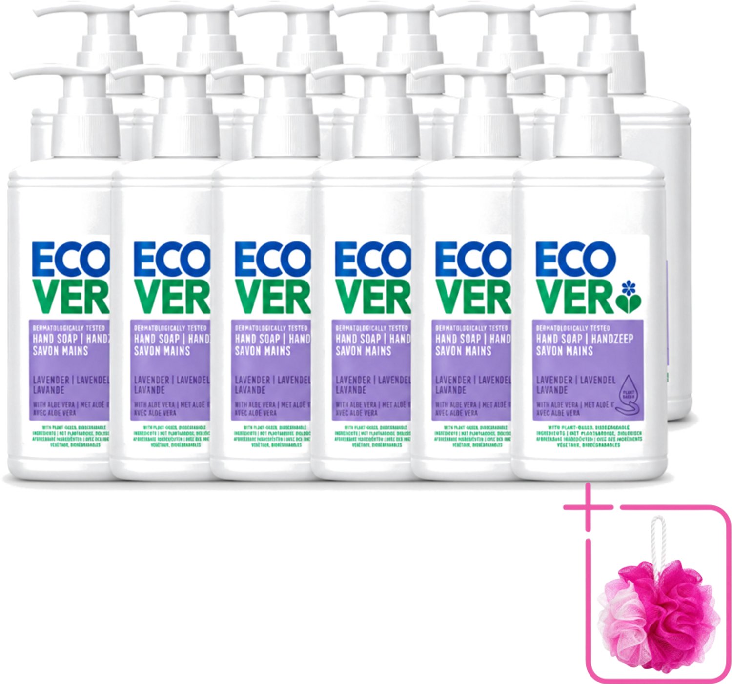 12 x Ecover - Handzeep - Lavendel & Aloë Vera - 250 ml - Bulkverpakking - Handzeep - Douchemop - Natuurlijke handzeep