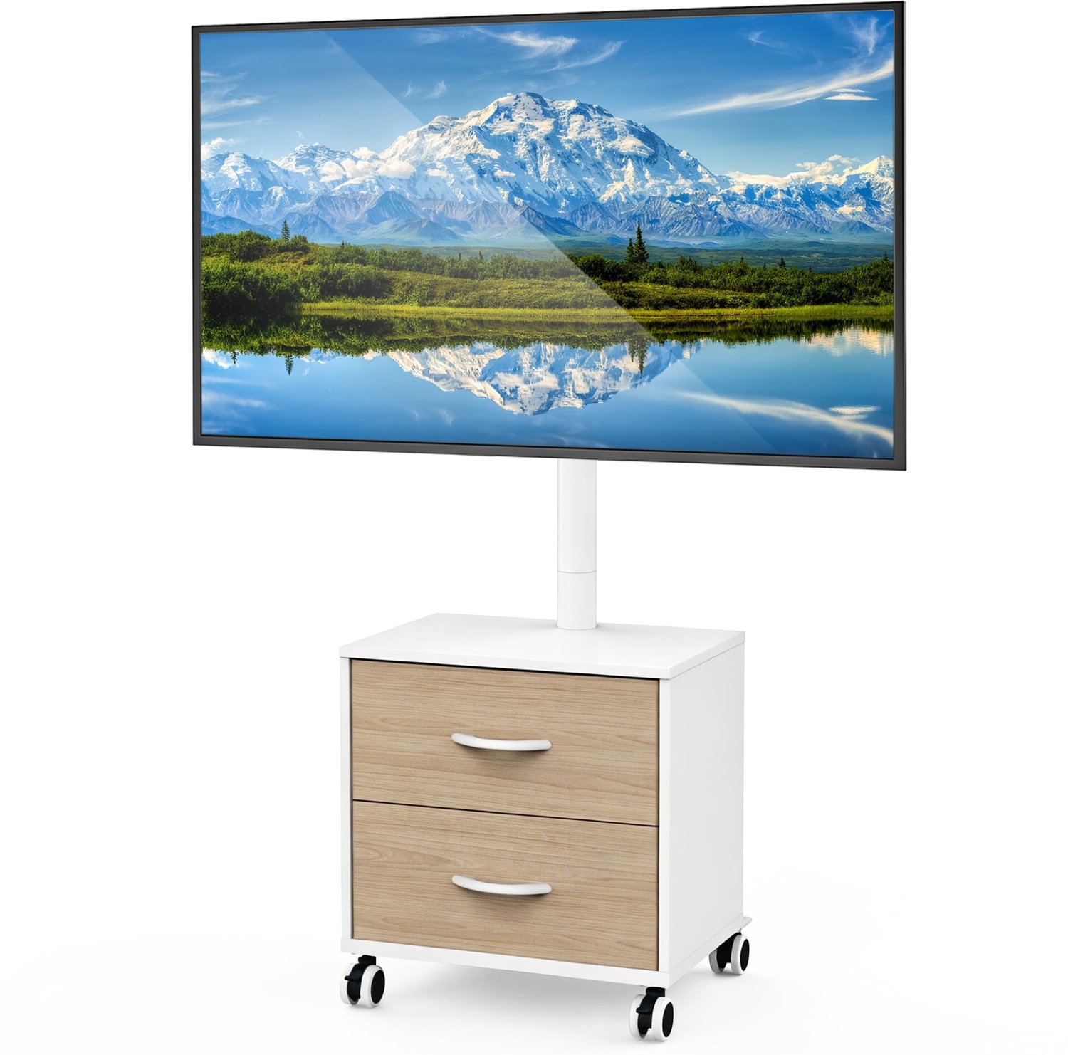 TV-standaard op wielen voor 32-60 inch LED LCD OLED TV - Hoogte verstelbaar en met laden