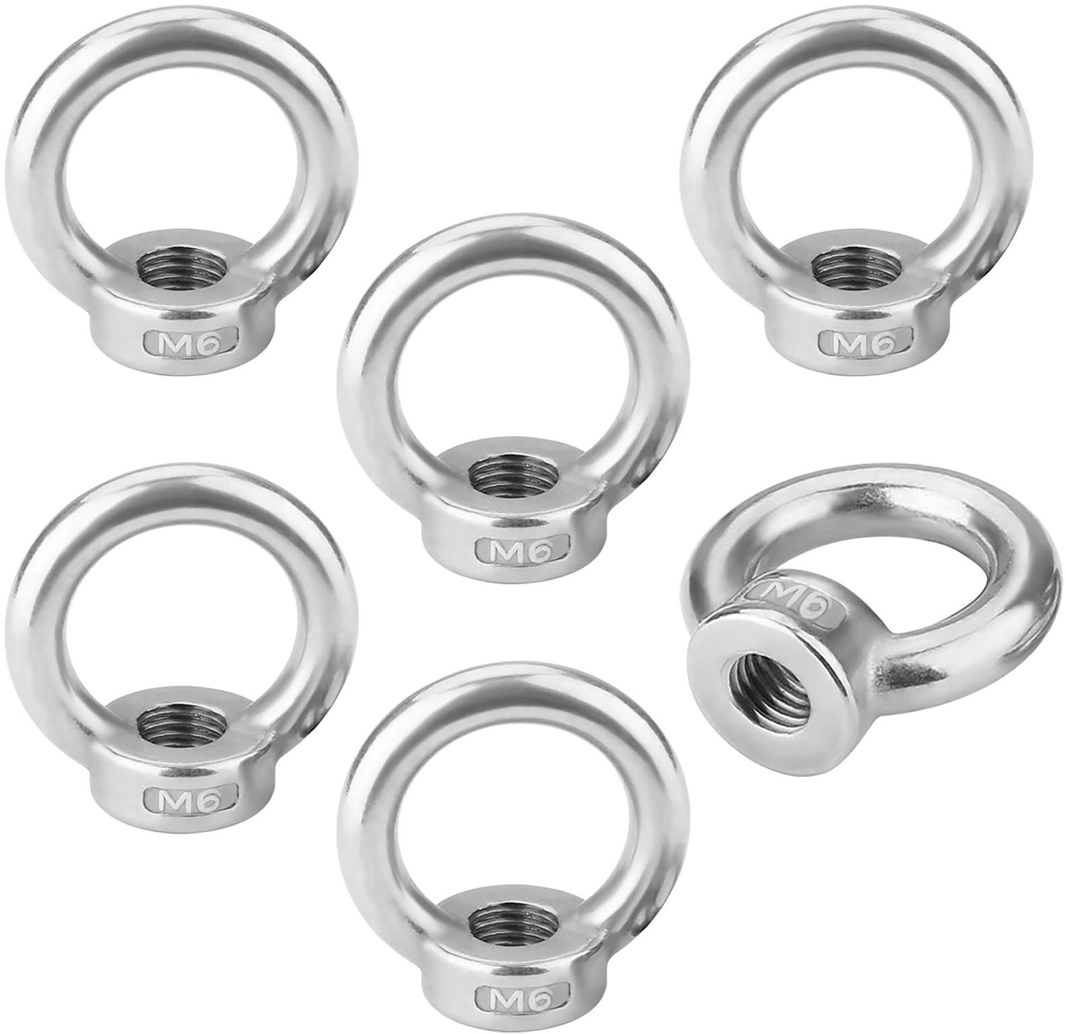 6 Stuks M6 Ringmoeren van Roestvrij Staal - Voor Ophangaccessoires