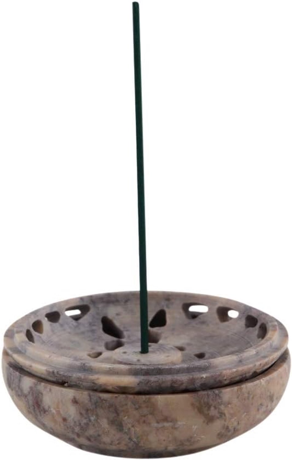Merkloze Rookware Kom met Deksel - Beige Steen - 10cm Diameter