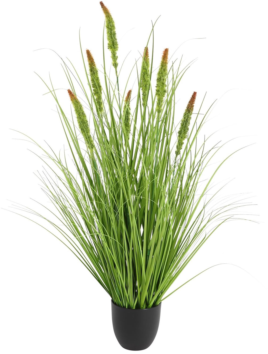 Kunstgras in pot - Decoratief groen met rode accenten, 90 cm