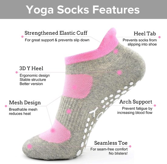 Antislip Sokken Dames Heren - Yoga, Pilates, Fitness met Grip — afbeelding 3