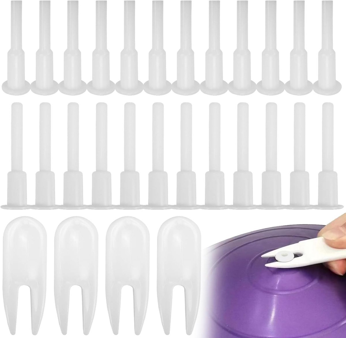 24 Stuks Yoga Ball Plug Set - Vervangingskit voor Oefenballen met 4 Verwijderingshulpmiddelen, Ideaal voor Sport en Fitness