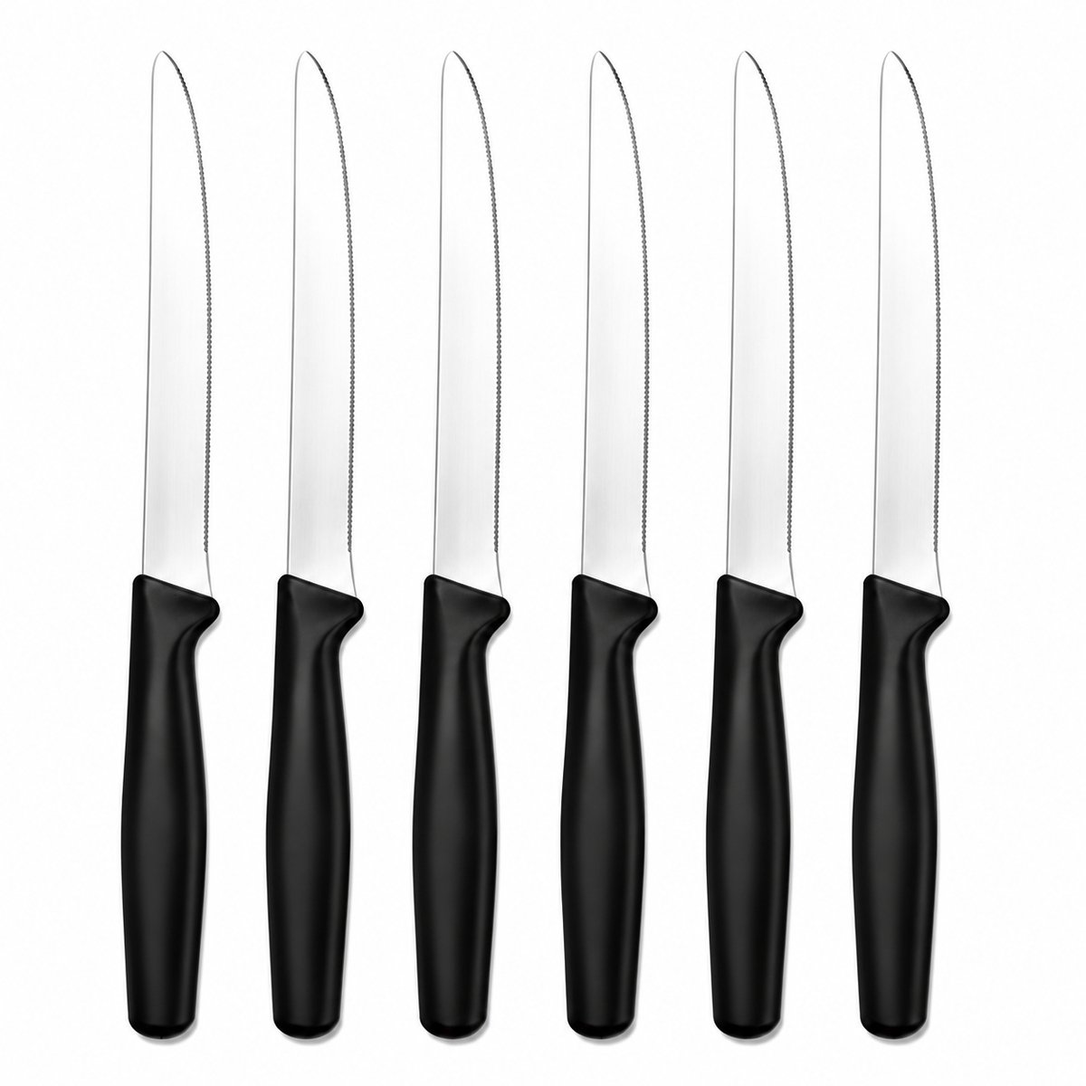 Tafelmessen Set - 6 Stuks - RVS Kartelmessen - Steakmessen & Ontbijtmessen - Zwart
