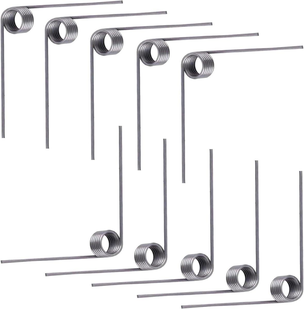 Dailygoods - 10 Stuks RVS V-Vormige Torsiespringen - 0.5mm Draad, 4.5mm Buitenmaat, 90° Verstelling