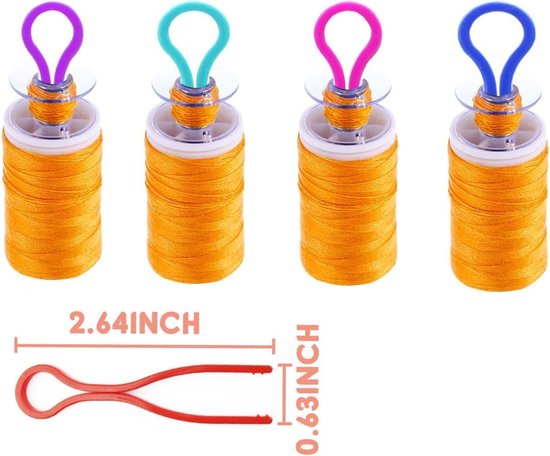 100 Stuks Draadspoelhouders voor Naaiaccessoires, Plastic Clips voor Draad en Spoelen, Organiseer en Bevestig Draadstaarten in Diverse Kleuren — afbeelding 5