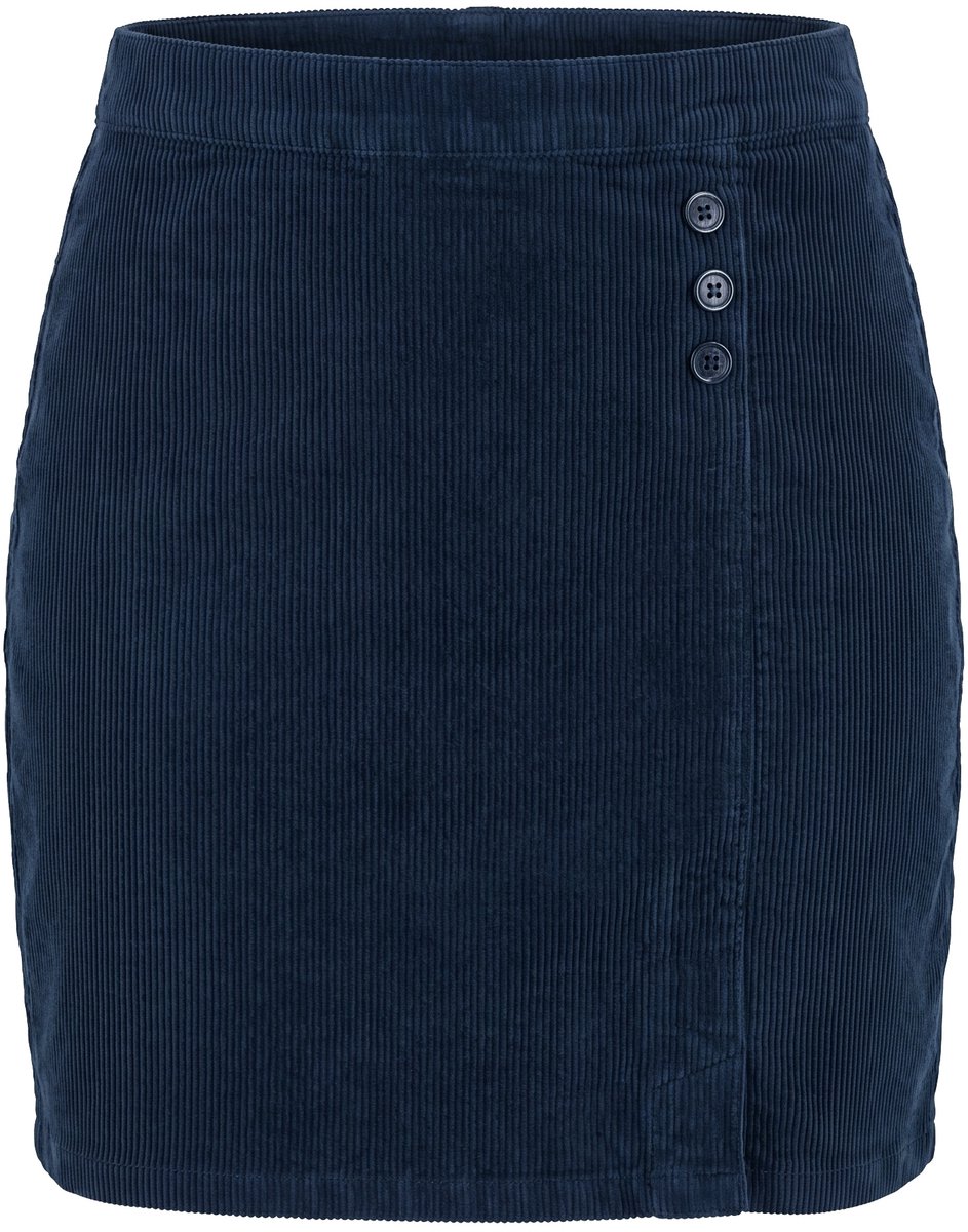 Ulla Popken - Dames - Corduroy A-lijn sierknopen stretchcomfort - Marine - Maat 56