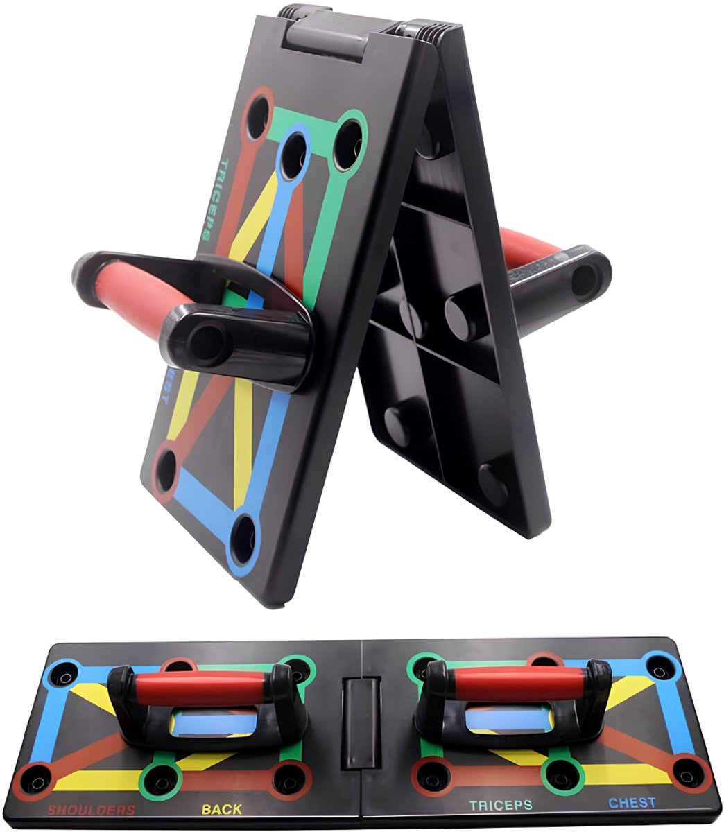 KLS® Push Up Bord - Opdruksteunen - Opdruk Bord - Zwart - 64cm x 20cm x 2cm