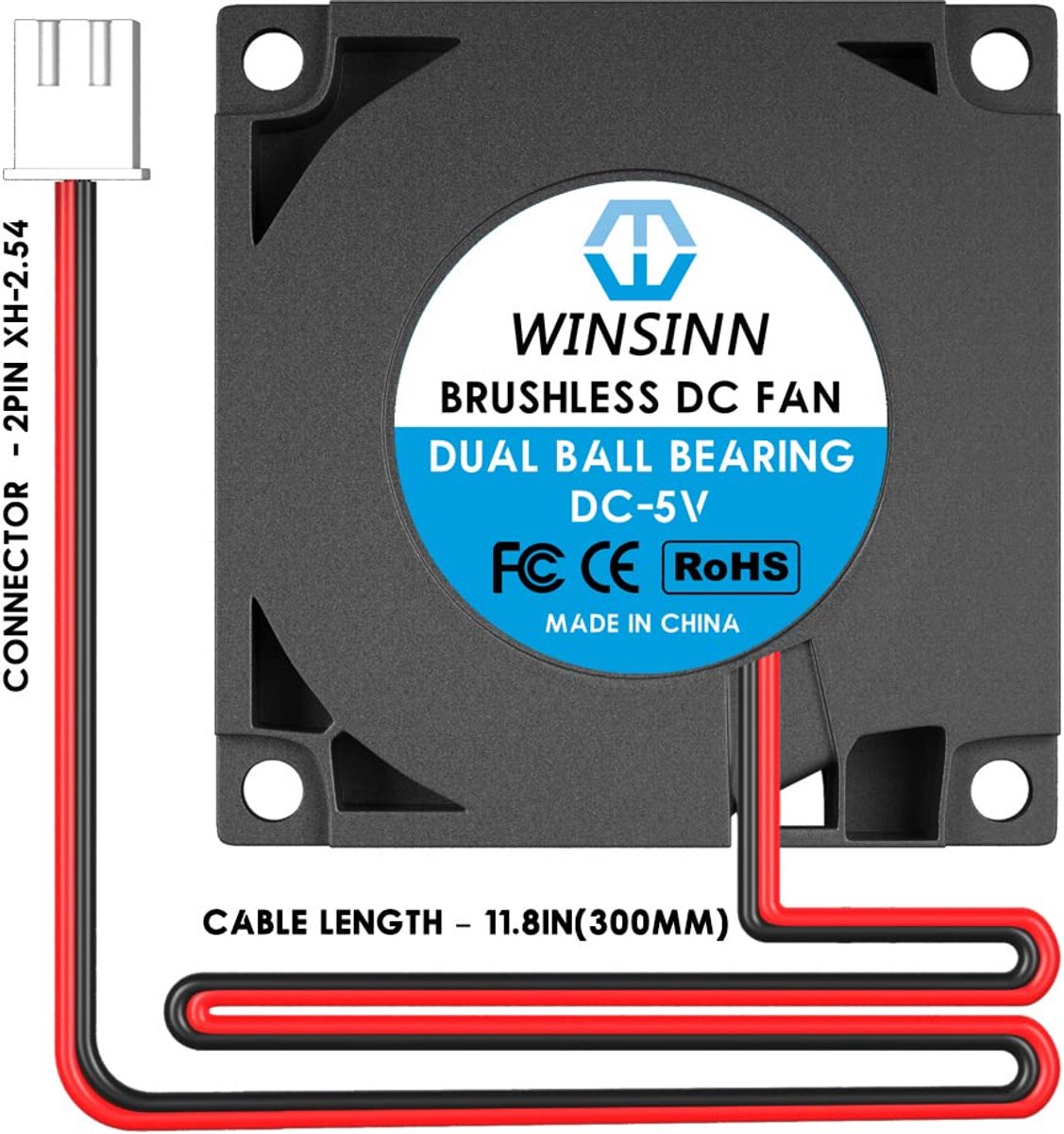 WINSINN Fan 5V 40mm Turbine Turbo Fan 40x10mm 4010 DC Brushless Dual Ball Bearing Cooling with Air Guide Parts For - ShopVlot