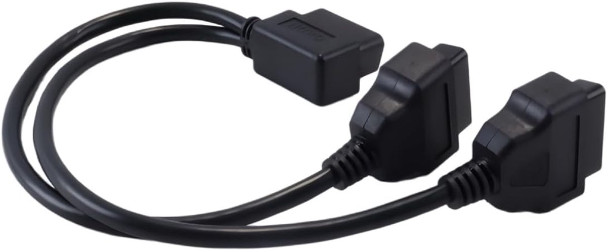 OBD2 splitterkabel 1FT/30cm - 16-pins mannelijk naar dubbele vrouwelijke aansluiting - aansluit twee OBD2-apparaten - ShopVlot