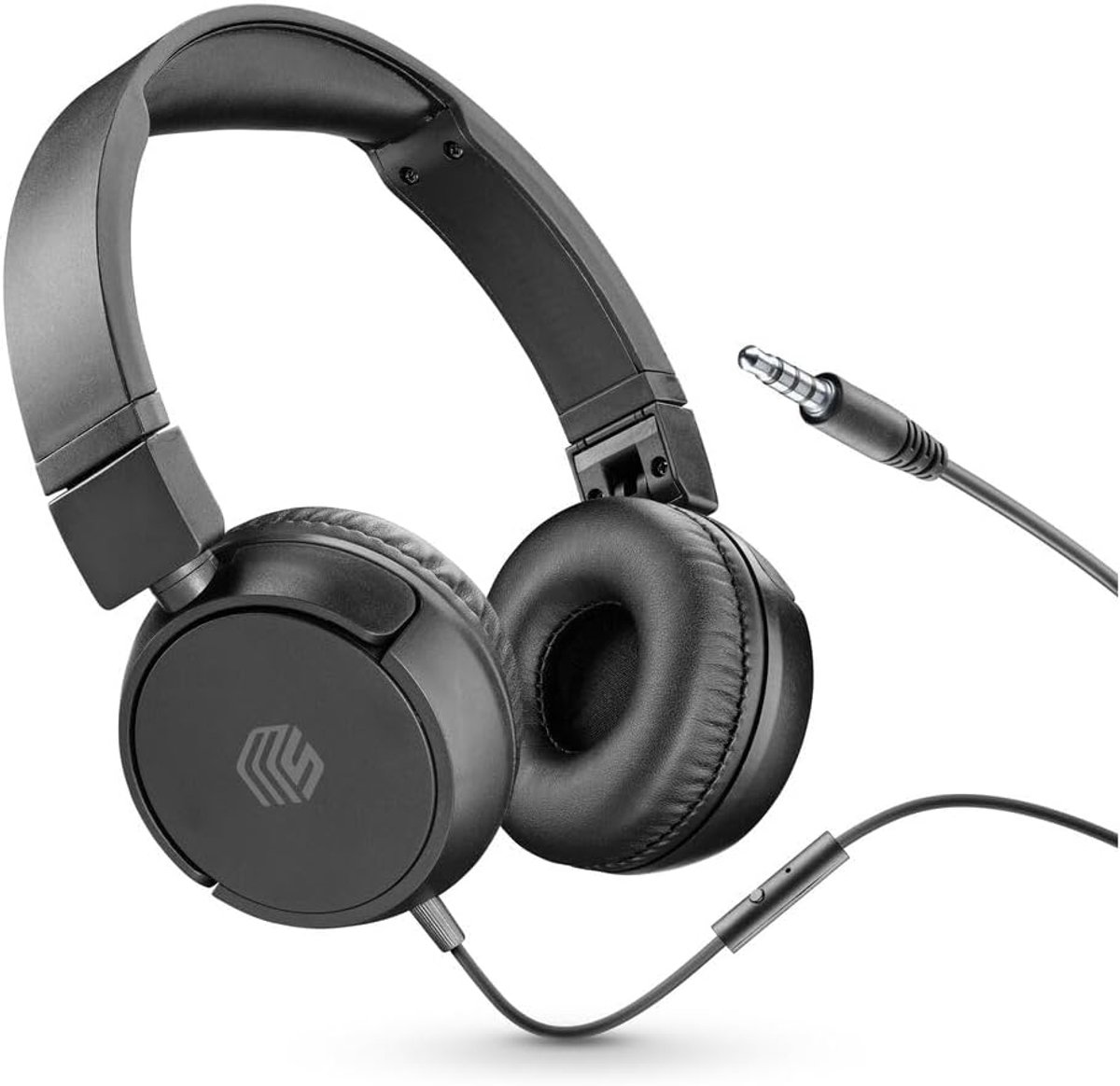 SnelShoppen - Draadloze On-Ear Hoofdtelefoon met Microfoon | Vouwbaar en Lichtgewicht | Jack 3.5 mm | Kleur Zwart | Perfect voor Thuis, Reizen en Spor