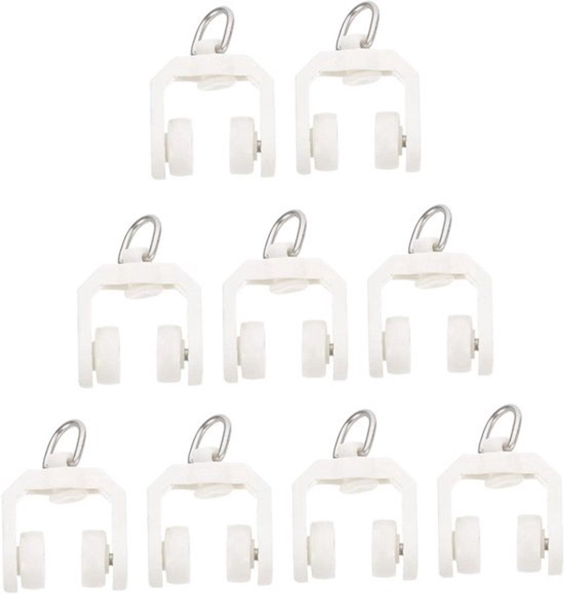 Gordijnglijders - Accessoires met rolletjes - Gordijnen verplaatsen - Stil en soepel - 50 stuks - Beige