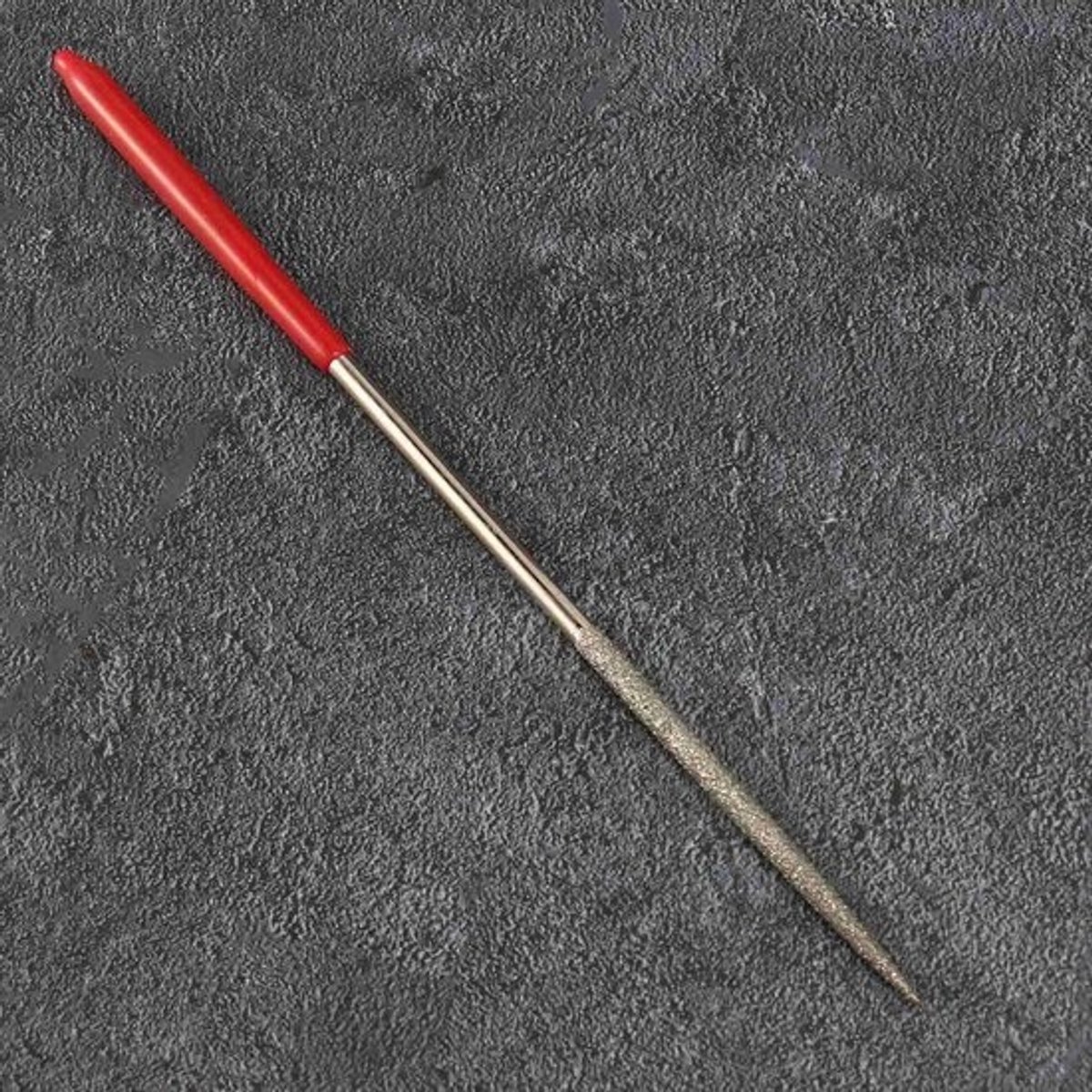 Lapidary ronde rattenstaart-diamantvijlen 3mm x 140mm zilverkleurig rood
