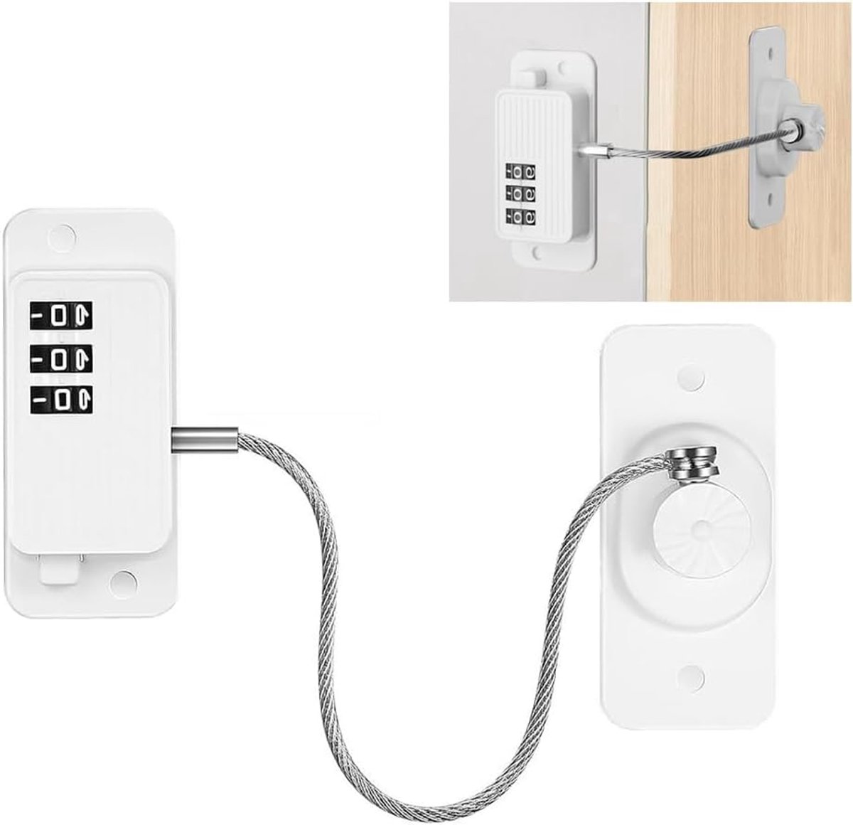 YGCHEN Child Lock with Number Code, Universal Combination Lock for Windows, Drawers and Refrigerator, Safety Lock - ShopVlot