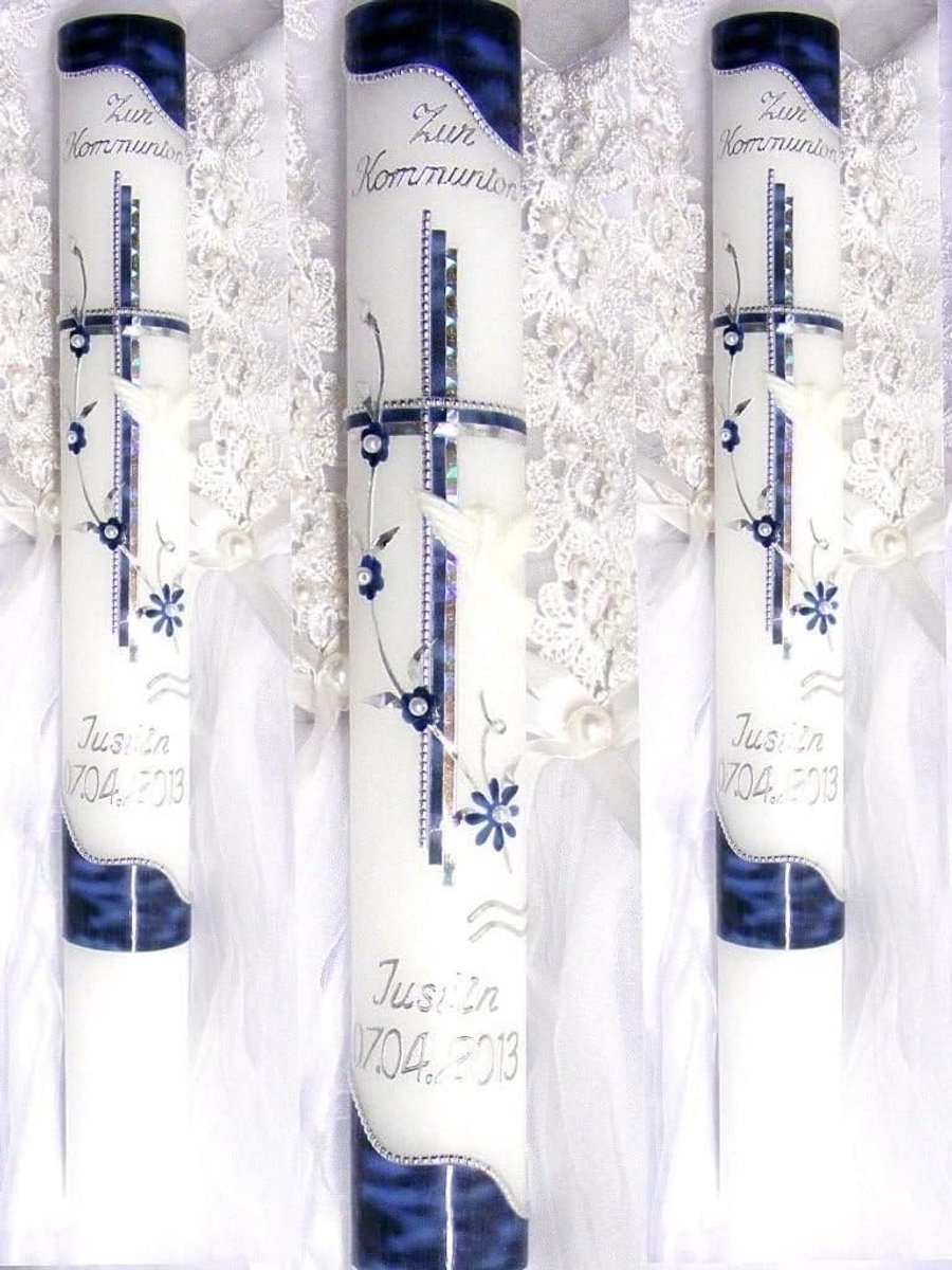 Christening Candle, VT-30 Communion Candle for Boys and Girls, 400/40 mm, with Self-Writing Accessories - ShopVlot