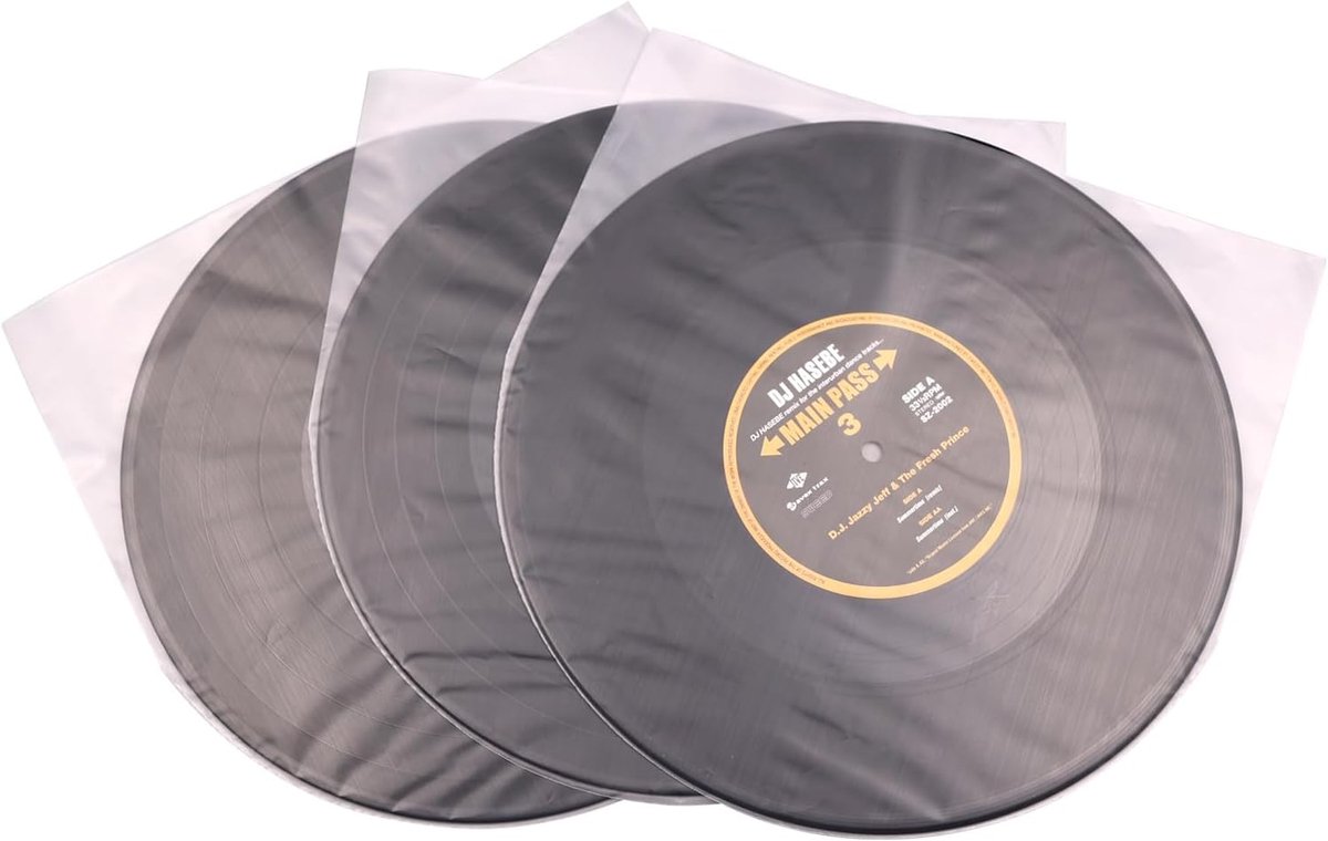 LP Vinyl Inner Sleeves Transparent Antistatic Plastic Round Bottom Protective Sleeves Album Covers (10 inch 50 Pieces) - ShopVlot