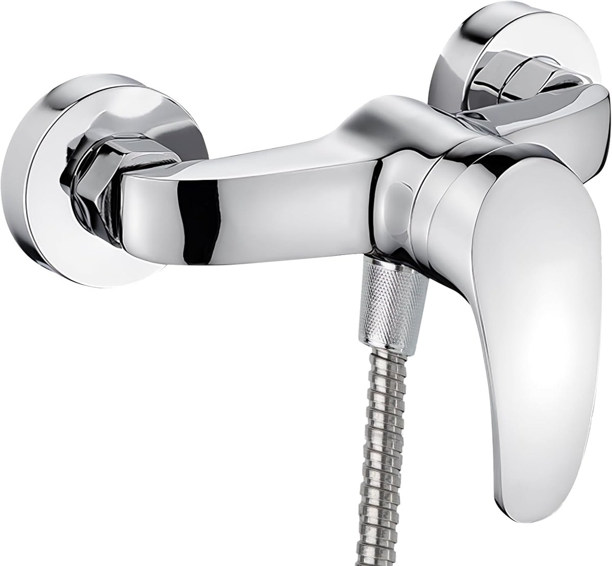 Brass Shower Faucet, Wall Shower Fixture, Chrome Chrome Shower Faucet with Single Lever Mixer Tap G ½, Single Lever - ShopVlot