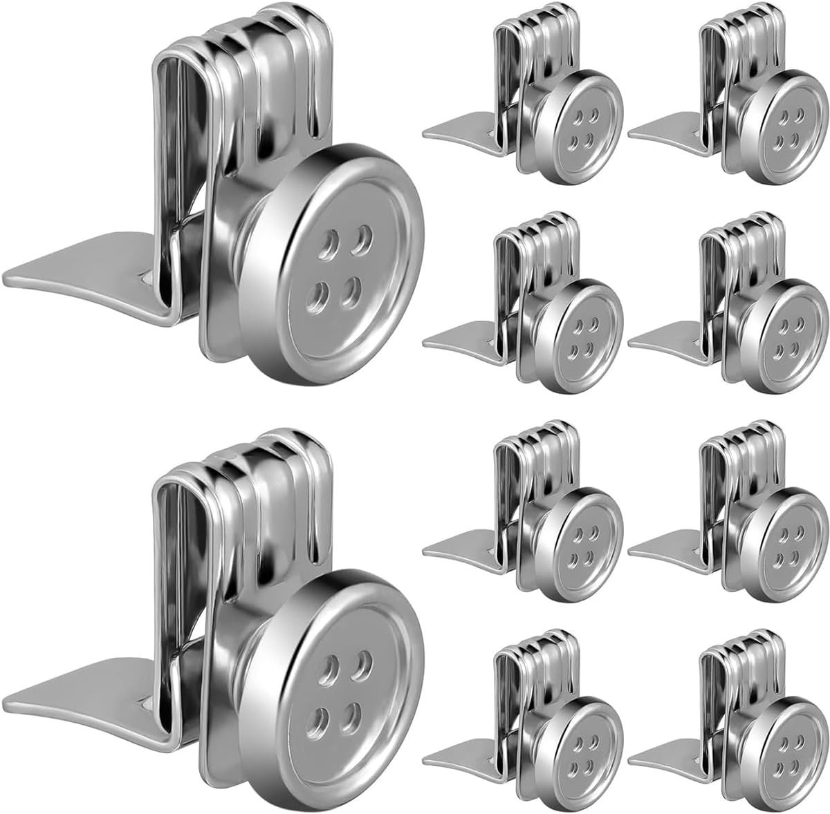 Knopen Metalen Clip Knoppen voor Jeans Broek, Zilverachtige Kleur