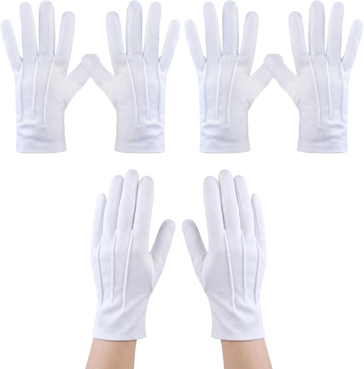 Handschoenen, maat L, ceremoniehandschoenen van polyester, voor formele smoking, sieradeninspectie, tovenaarskostuum en militaire parade, comfortabel en rekbaar