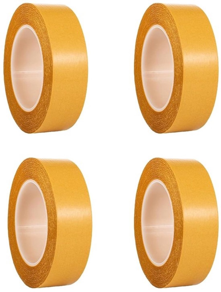 Dubbelzijdige plakband verwijderbaar - 4 rollen sterke textieltape voor stof, kleding, gordijnen en vloerkleden (1.2cm x 10m) - restloos, zonder naaiwerk, voor creatieve projecten