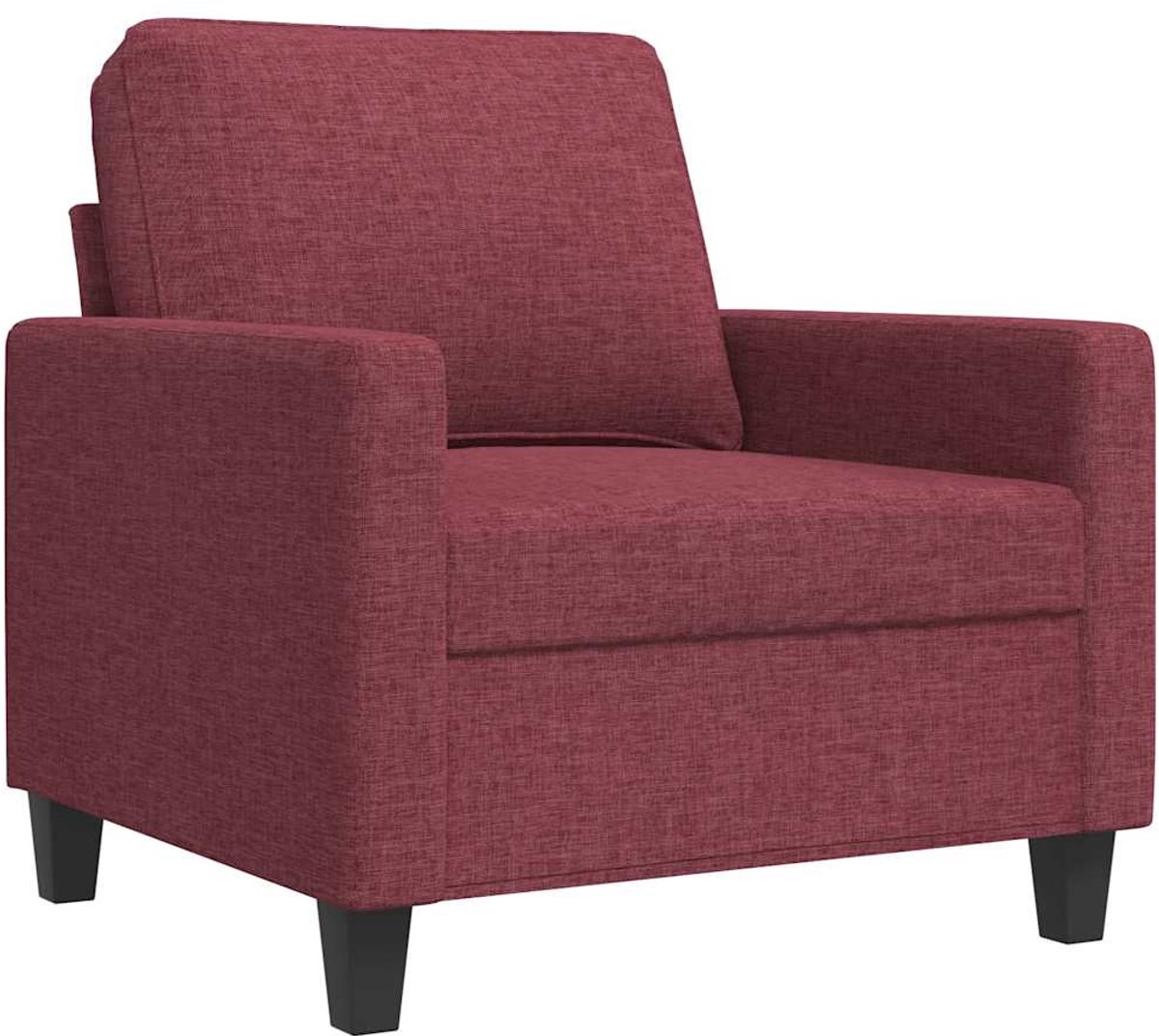 vidaXL Fauteuil - 60 - cm - stof - wijnrood