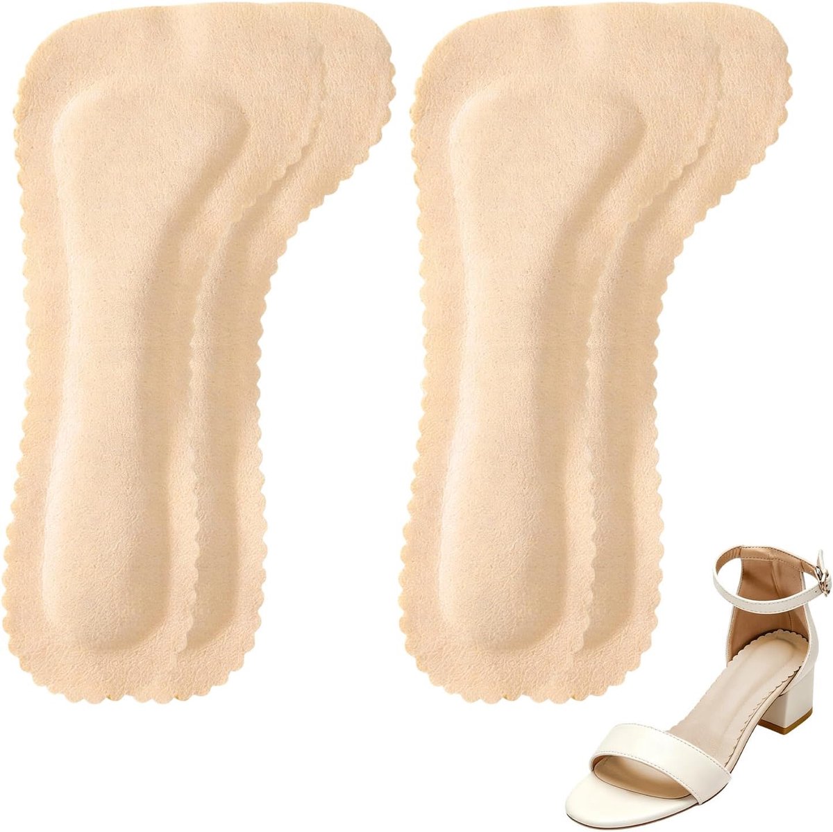 2 paar antislip inlegzolen van latex voor dames, comfortabele en ademende schoenkussens, absorberende gelzool voor hoge hakken, sandalen en sneakers