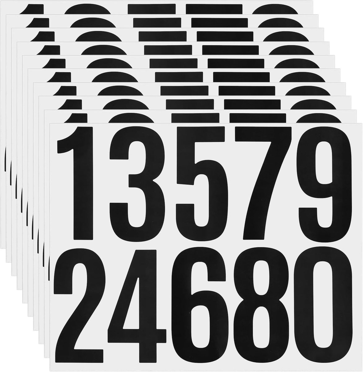 Cijferstickers 10 stuks - zwart - zelfklevend - weerbestendig voor huisnummers - ShopVlot