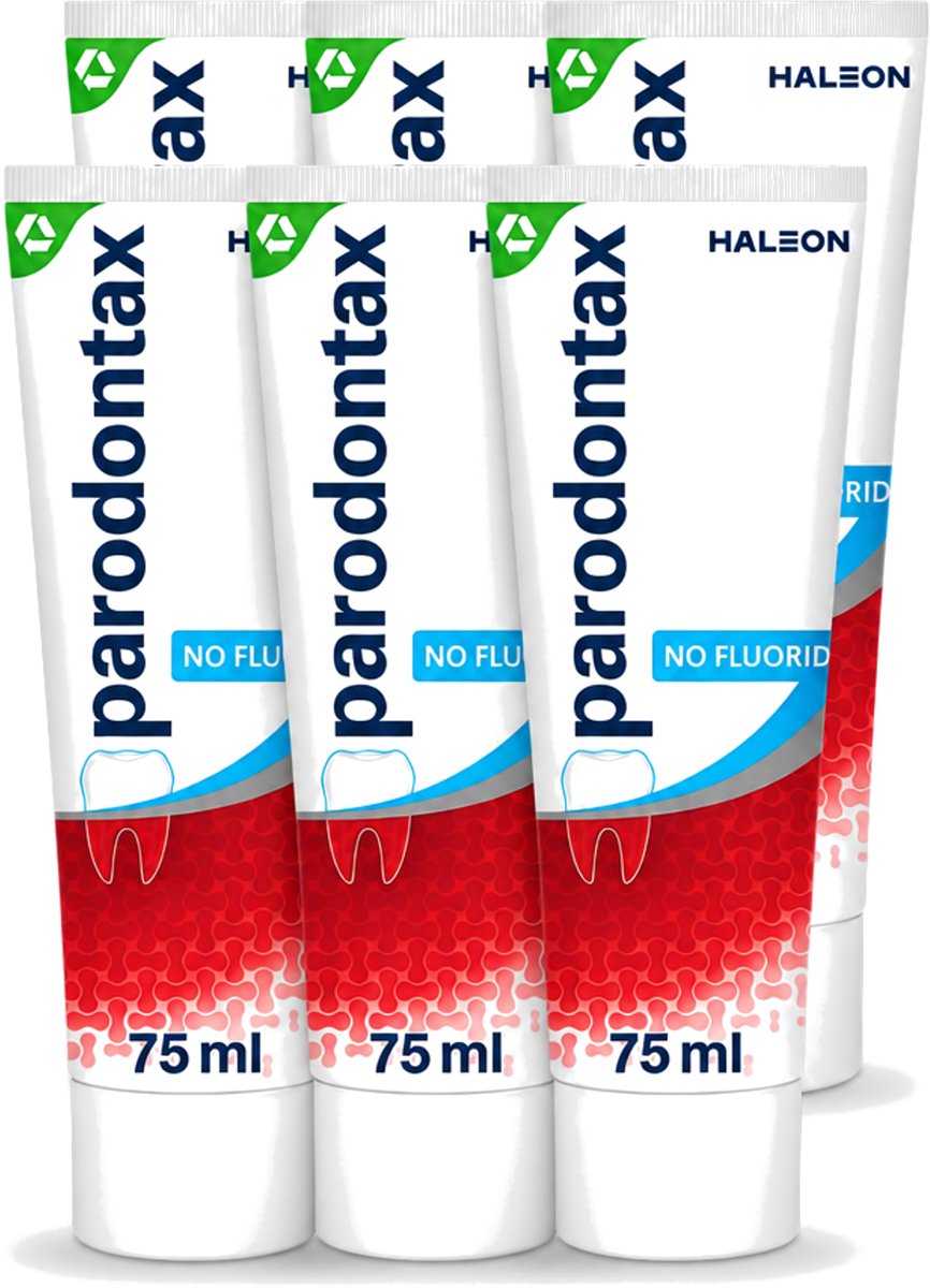 6 x Parodontax - Tandpasta - Fluoride Vrij - 75ml - Voordeelverpakking - 6 stuks