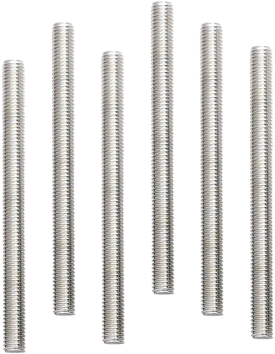 Set van 6 RVS Draadstangen M10 x 200mm Volledige Draad voor Constructie en Fabricage, DIN 975, Kwaliteit A2-70