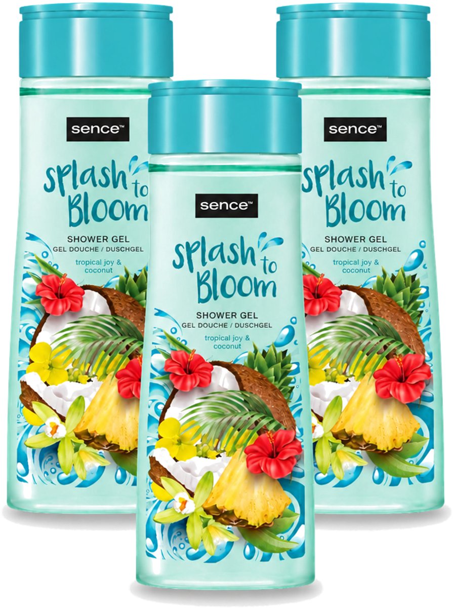 3 x Sence - Tropical Joy & Coconut - Douchegel - Exotisch - 300 ml - Voordeelverpakking - 3 stuks