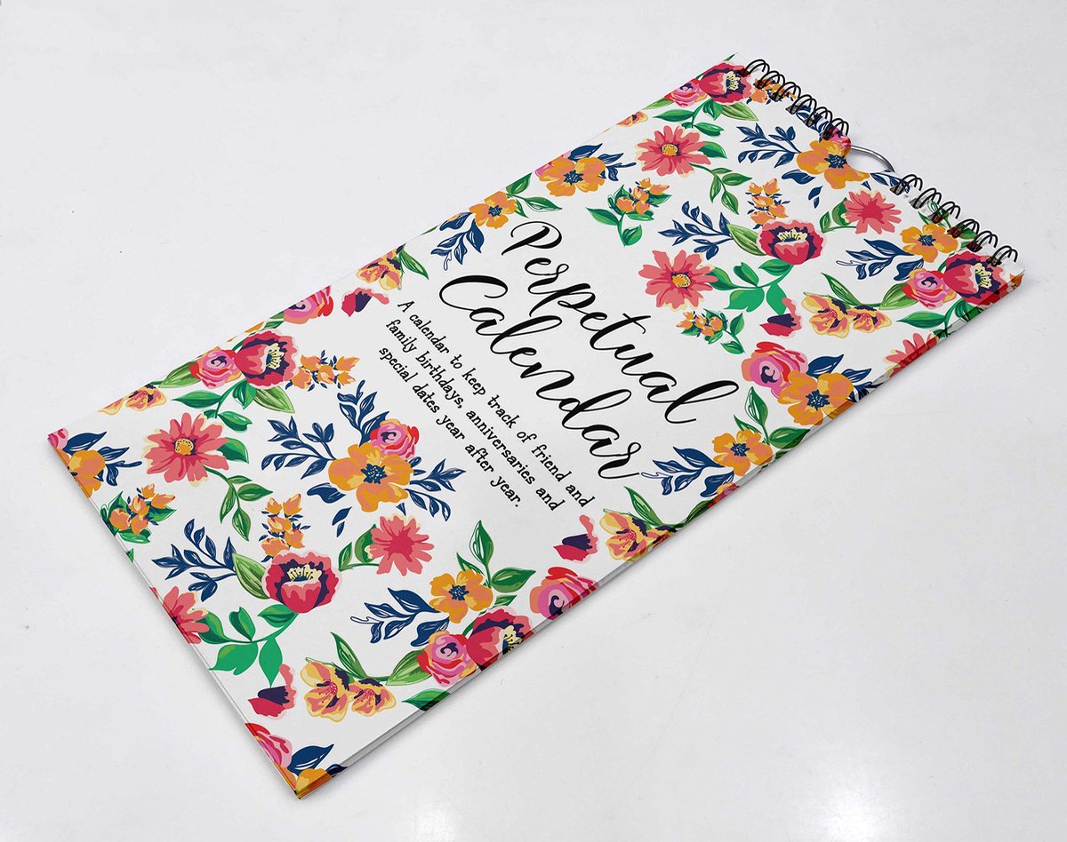 SnelShoppen - INKDOTPOT Bloemen Eeuwigdurende Kalender Muur Opknoping Verjaardag Speciale Evenement Herinnering Planner Organizer Stationaire Cadeau