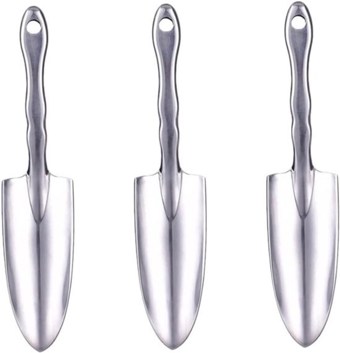 Set tuinschepjes - Handige schepjes - Planten verpotten - Ergonomisch ontwerp - 3 stuks - Zilver