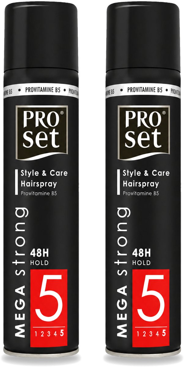 2 x Proset - Haarspray - Mega Strong - 48 uur Werking - 300 ml - Voordeelverpakking - 2 stuks