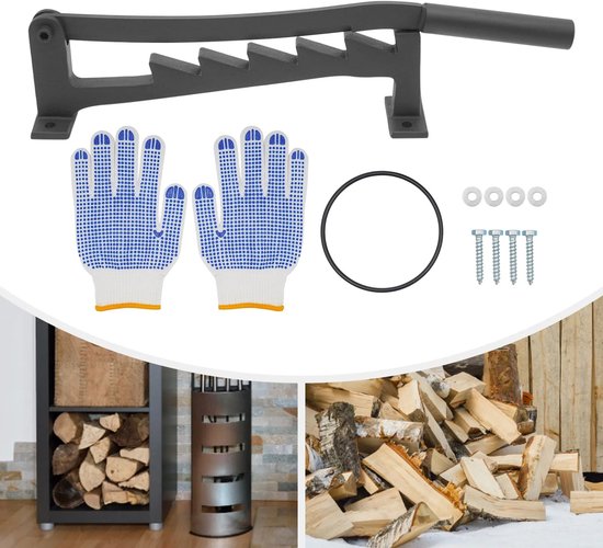 ArtiZo Houtklover - hakselaar - handmatige houtsplijter - gegoten staal - wandmontage - zwart - robuust - lengte 56 cm — afbeelding 3