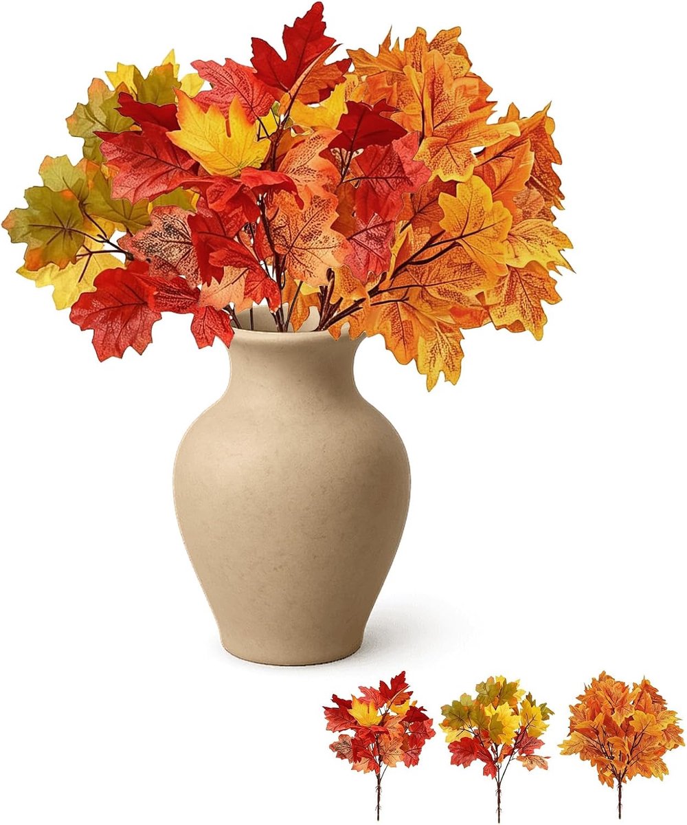 Herfstbladeren, kunstboeket, esdoorn, herfstdecoratie