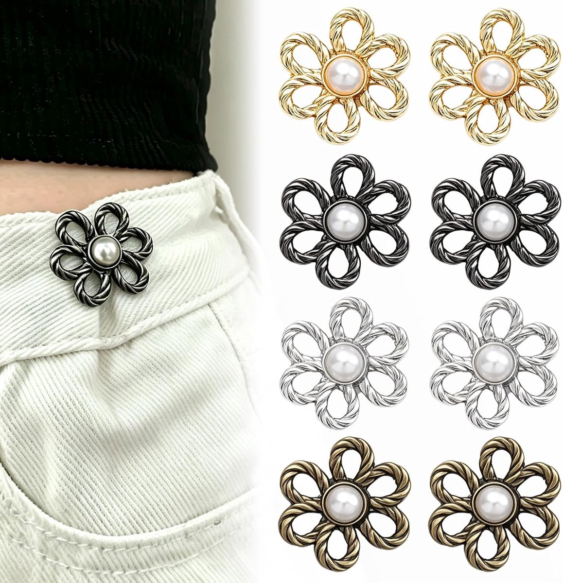 Knopen broek strakker maken clip, taille gespclips afneembare en verstelbare broekband strakker maken taille knopen broeken voor losse broeken, rokken, mouwen