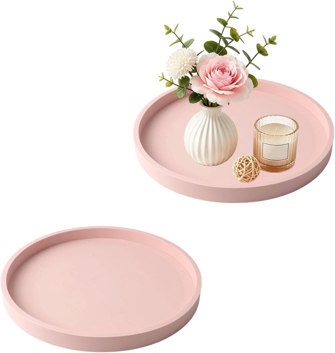Decoratieve dienbladen, rond, 23 cm, siliconen, antislip, decoratief dienblad
