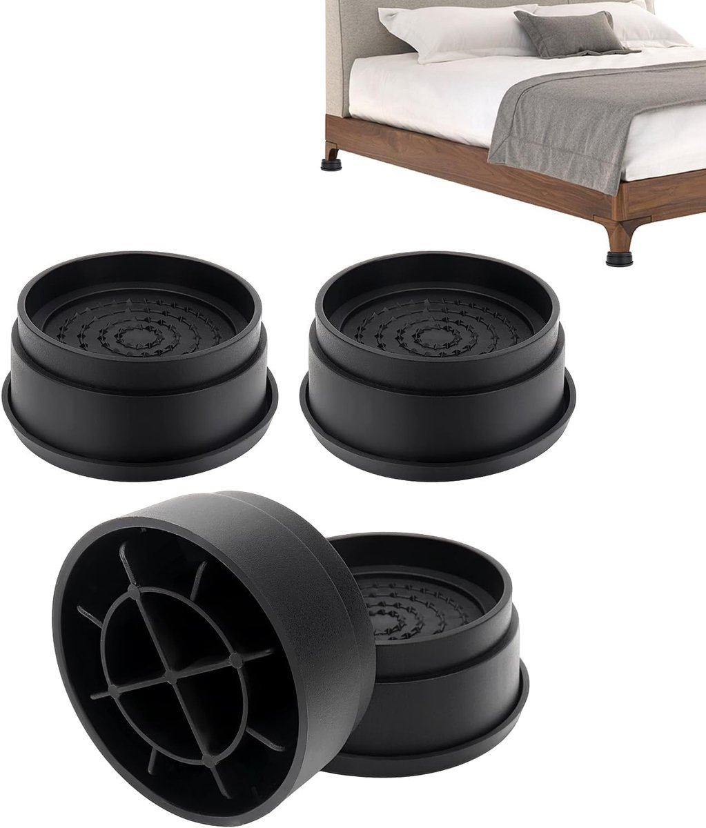 Meubelverhoging, 4 stuks bedverhoging, zware belasting, bankverhoging, meubelverhoging, rond, 2,7 cm, 5,4 cm, 8,1 cm, stapelbaar, tafelpootverlenging, meubelverhoging