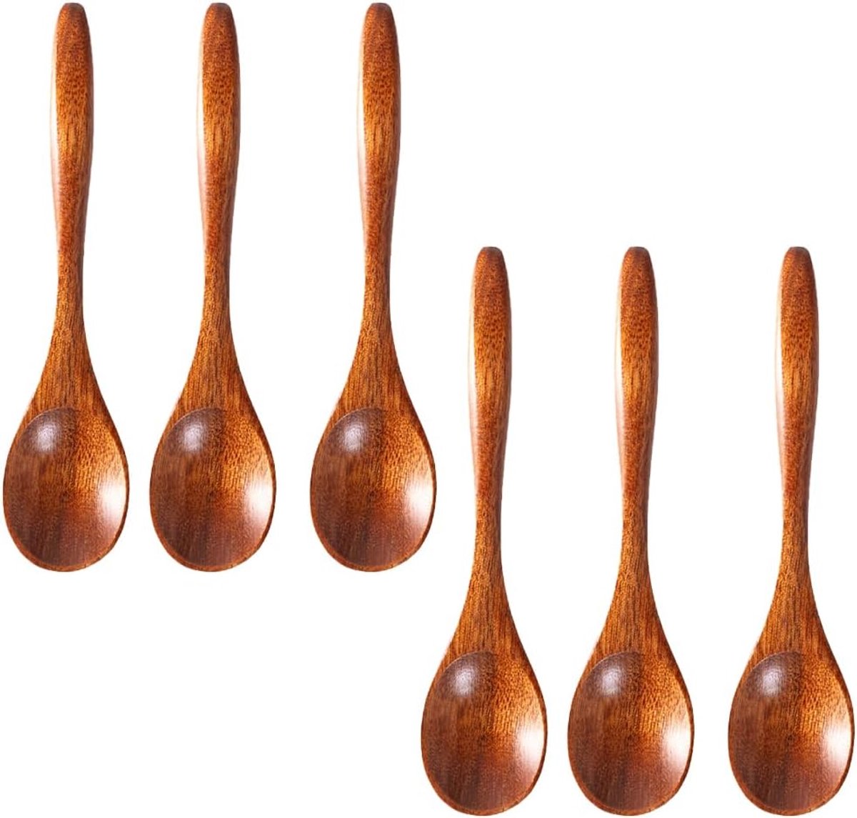 6 stuks houten lepel kleine Nanmu theelepel koffielepel houten bestek