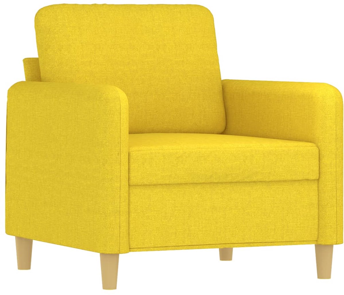 vidaXL Fauteuil - 60 - cm - stof - lichtgeel