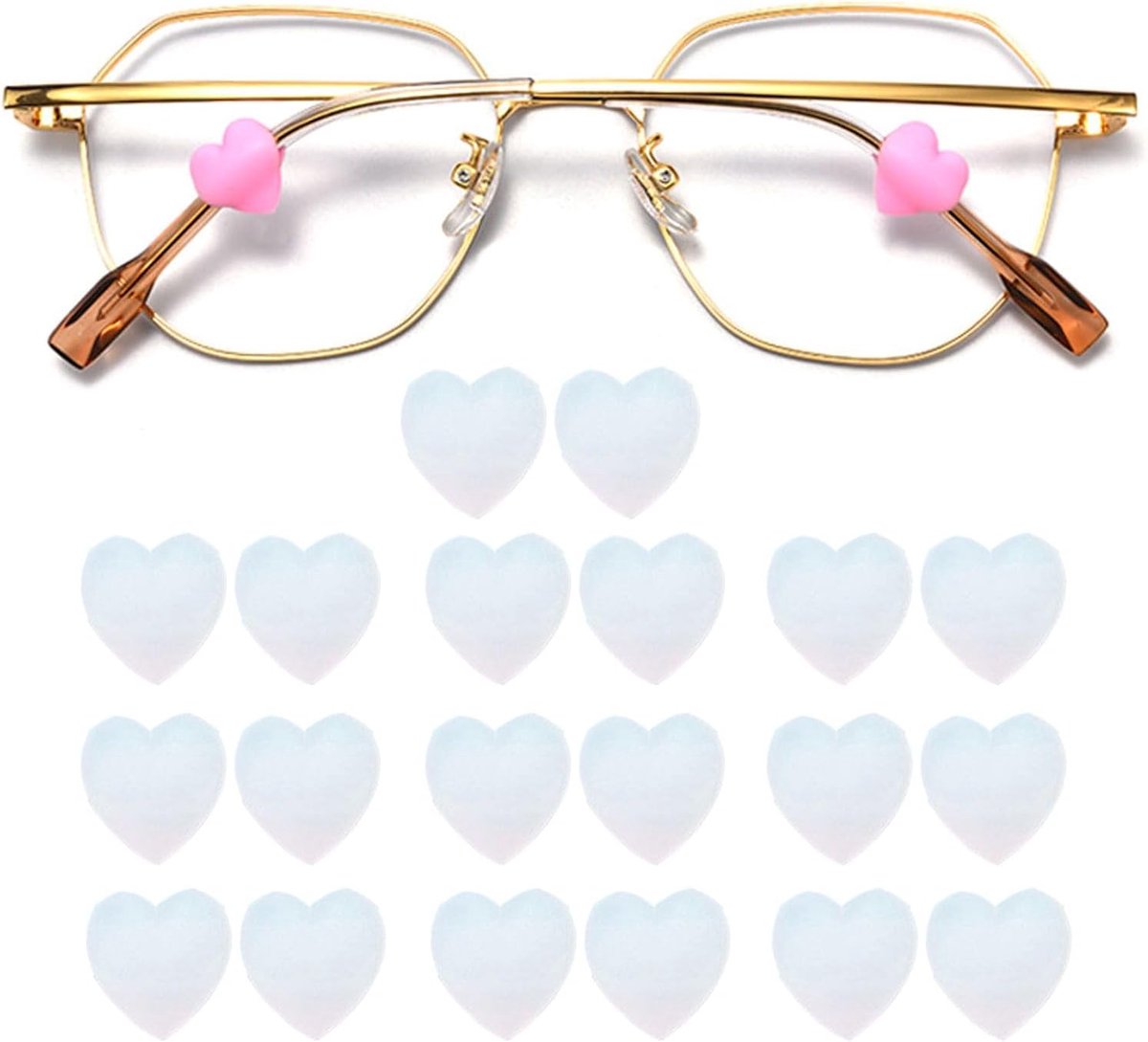 Non-slip Eyeglasses Ear Hooks, 10 Pairs Silicone Eyeglasses Ear Pads, Comfortable Silicone Non-Slip Holder for - ShopVlot